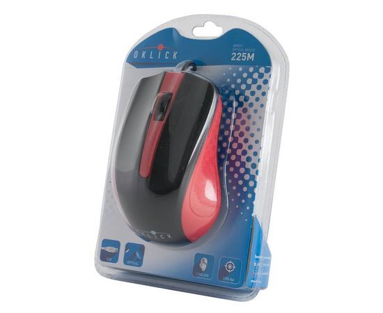  Мышь Oklick 225M черный/красный USB 