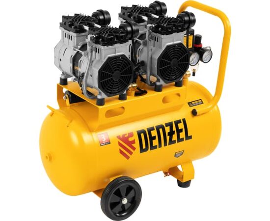  Компрессор Denzel DLS2200/50 58031 безмаслянный малошумный 2200Вт, 2х1100, 50л, 380л/мин 