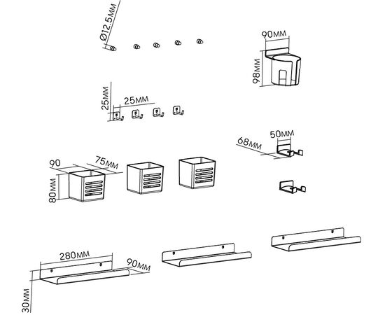  Лотки Cactus CS-PB-SET2 белый 