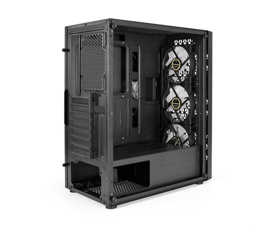  Корпус ExeGate EVO-9202 EX294965RUS Miditower (ATX, без БП, с окном, 1*USB+1*USB3.0, аудио, 3 вент. 12см с RGB подсветкой) 
