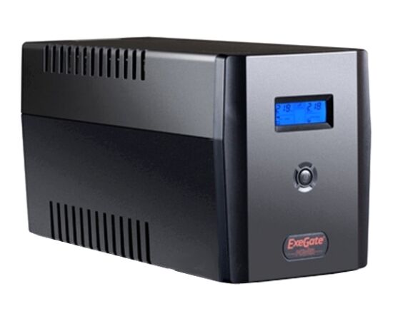  ИБП ExeGate EP212520RUS Power Smart ULB-1500 LCD (1500VA, Black, 2 евророзетки+2 розетки IEC320, USB) 